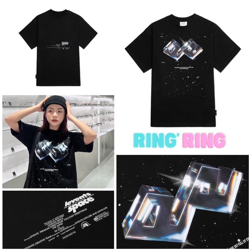 LEVENTS® DIAMOND "2E" LOGO TEE/ BLACK