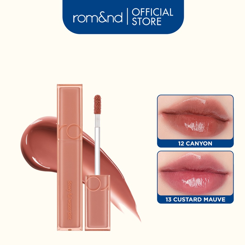 [Rom&nd] [Muteral Nude] Son tint bóng, siêu lì cho đôi môi căng mọng Hàn Quốc Romand Dewyful Water Tint 5g