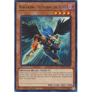 Thẻ Bài Yugioh Blackwing - Zephyros the Elite - MAZE-EN039 - Rare 1st Edition