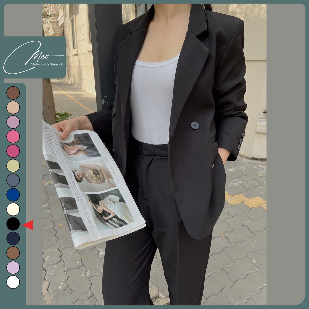 Áo blazer nữ áo vest dài tay màu đen | BigBuy360 - bigbuy360.vn