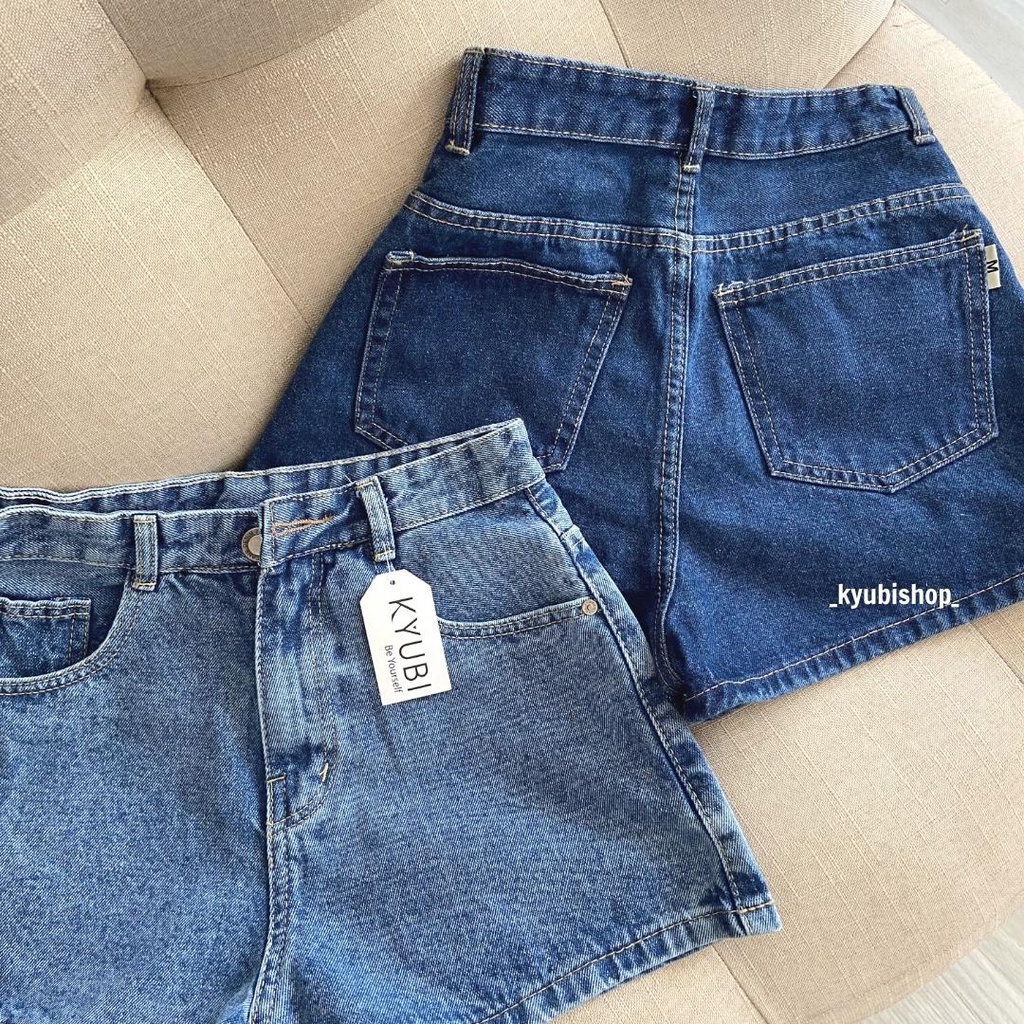 Quần short jean nữ KYUBI cạp lưng cao trắng đen vải denim (nhiều mẫu ,rách, tua) - Quần sọt jeans SOJ15