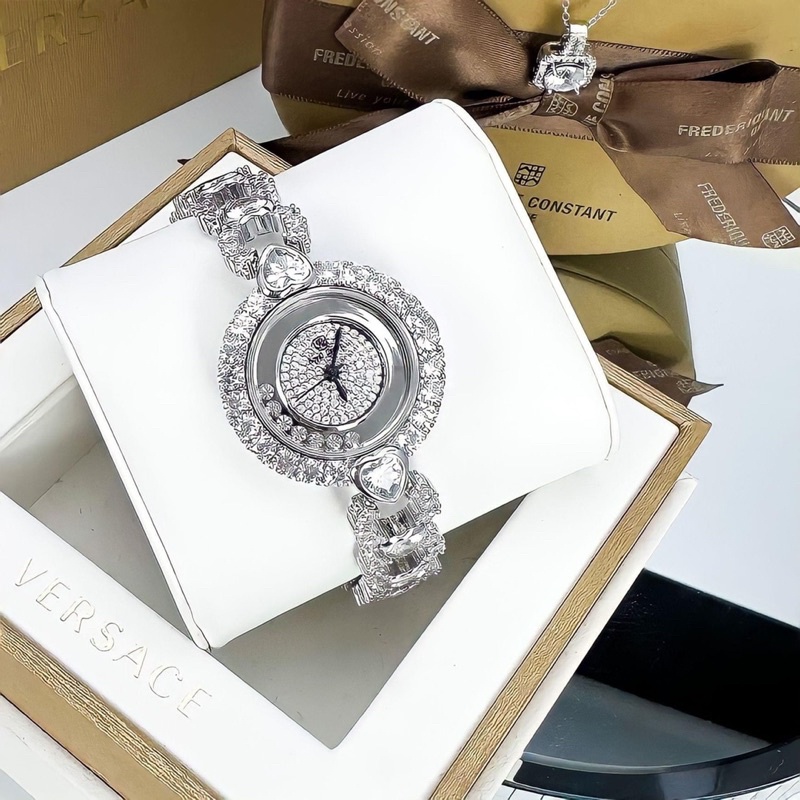 Đồng hồ nữ chính hãng Royal Crown 6255 mặt tròn siz 32mm đính full đá