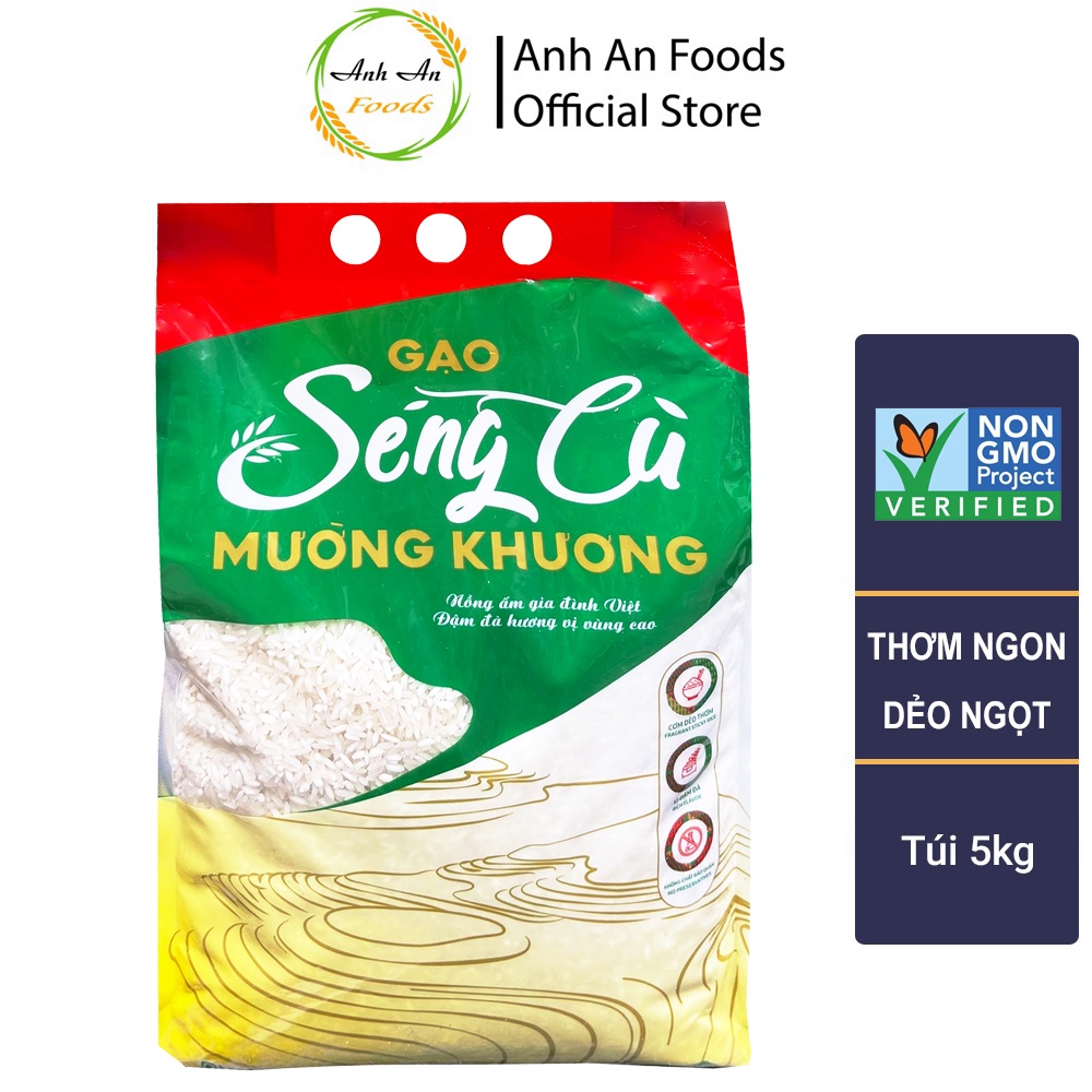Gạo Séng Cù Mường Khương trắng túi 5Kg - Gạo cực dẻo và ngon, thơm tự nhiên - Giá Sỉ, Date mới
