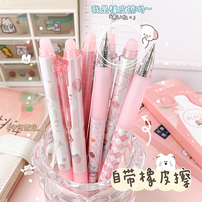 Set 6 bút mực xanh tẩy được ngòi 0.5mm