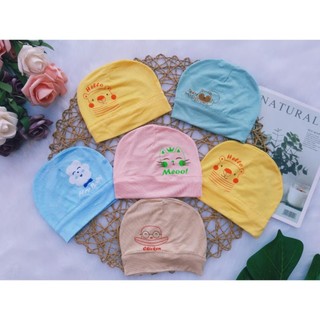 [Hàng mới về] Mũ thun lạnh peptit cho bé sơ sinh ( mẫu tròn ) cho bé 3 đến 6kg