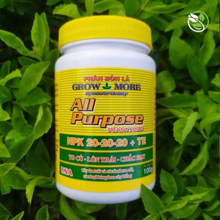 Phân bón lá growmore đẻ nhánh ra lá - npk 30-10-10+te hủ 100gr