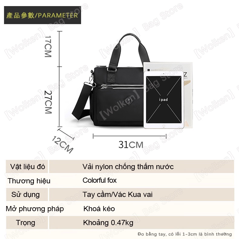 Túi Đeo Vai Nhiều Ngăn Bằng nylon Chống Nước Nhiều Ngăn Cho Nữ Túi xách tay#8542