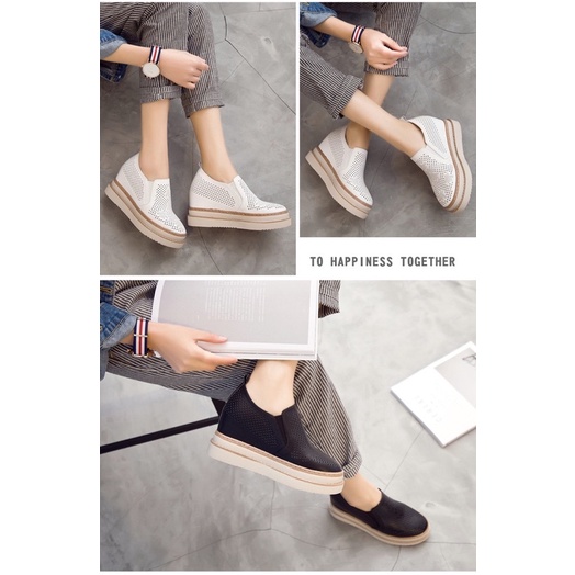 Giày lười đế độn 8cm