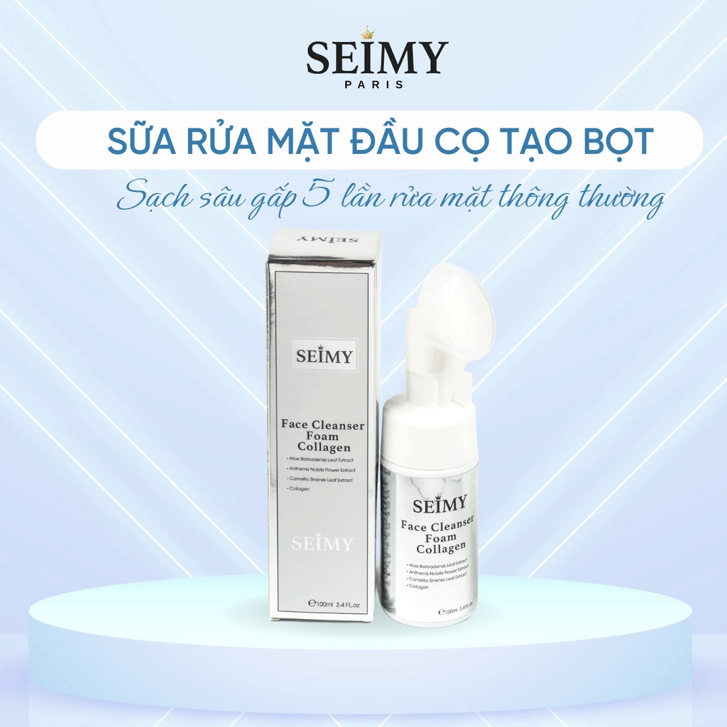 Sữa rửa mặt Seimy - Face Cleanser Foam Collagen tạo bọt 100ml