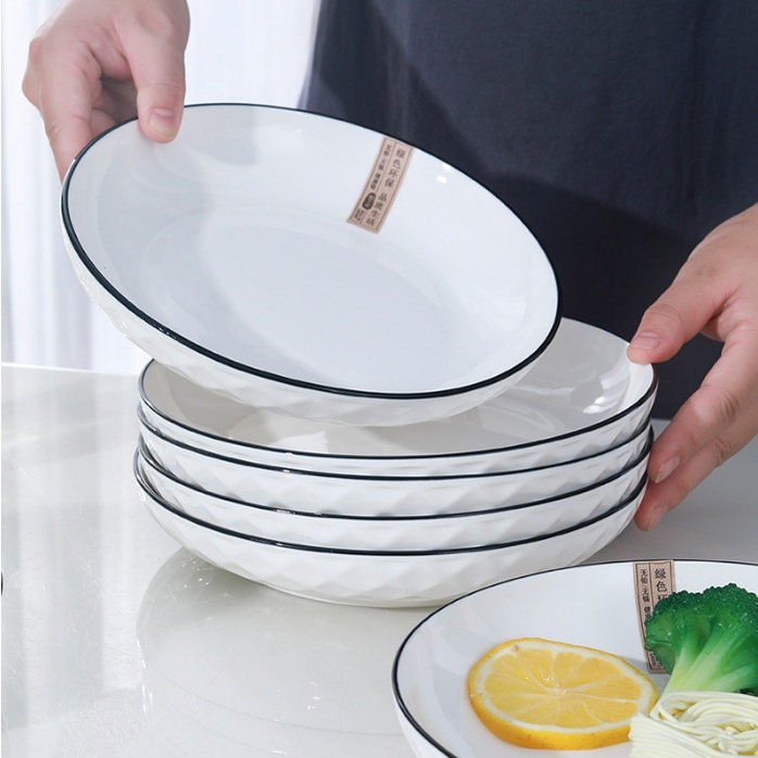 Bộ Bát Đĩa Gốm Trắng 18 Món - Bộ Chén Dĩa Đẹp Dành Cho 4 Người - Làm Quà Tặng Tân Gia