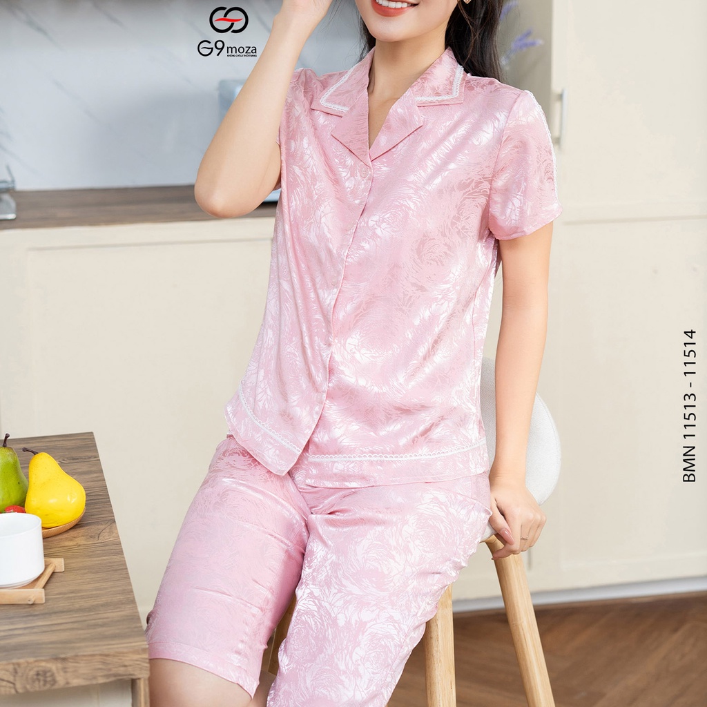 Bộ pijama lụa G9moza 11513-11514 chất mềm mịn mát