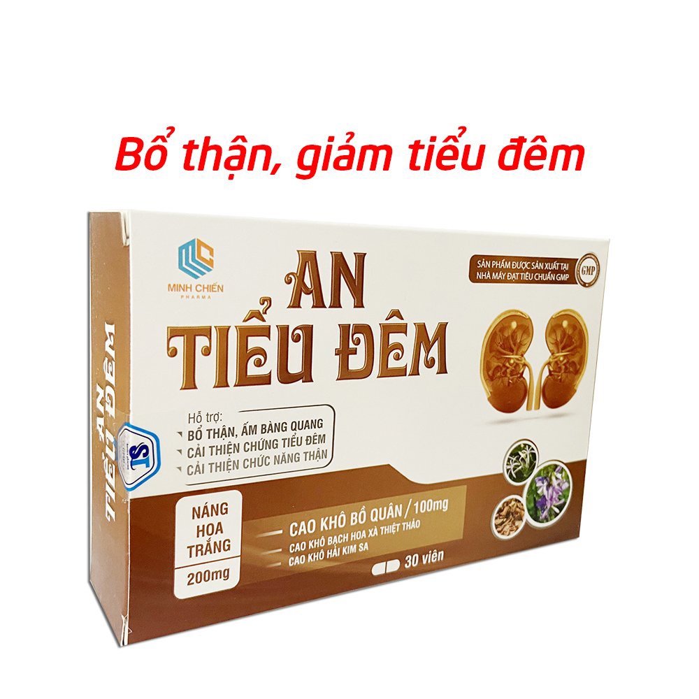 Viên uống An Tiểu Đêm giúp bổ thận, ấm bàng quang, giảm tiểu đêm, tiểu nhiều lần, tiểu đục - 30 viên -An Tiểu Đêm vỉ nâu
