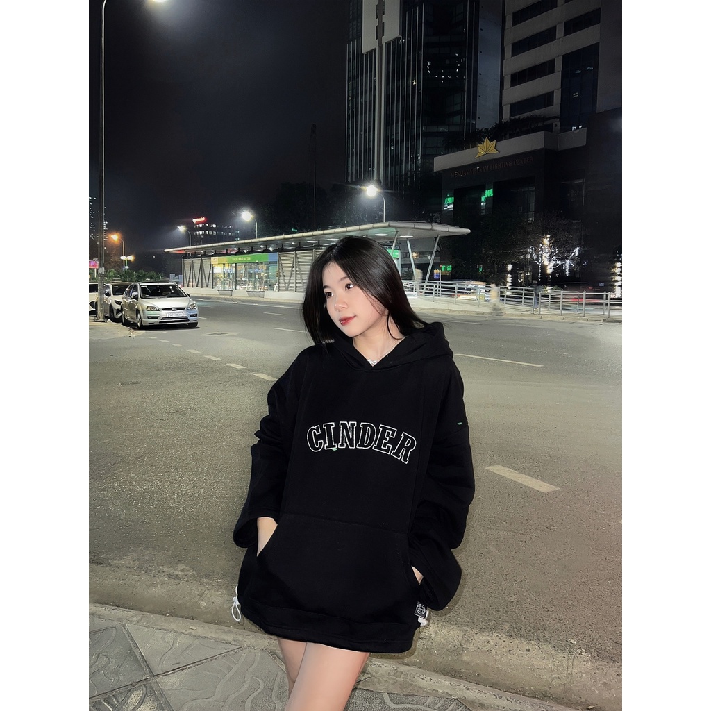 Áo Hoodie Academy Cinder Màu Đen, Áo Hoodie Nam Nữ Form Rộng