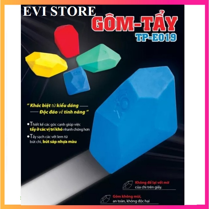 Tẩy chì Điểm 10 E-019 / Gôm kim cương Thiên Long E019 phù hợp làm quà tặng phẩn thưởng