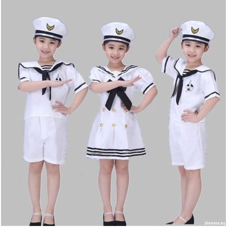 Trang Phục Hải Quân Cho Bé, Đồng Phục Quần Áo Lính Hải Quân Trẻ Em Kèm Mũ