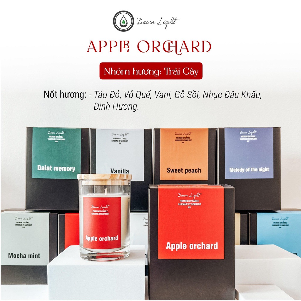 Apple Orchard - Nến Thơm Tinh Dầu Dawn Light Vườn Táo Mùa Thu Dành Cho Phòng Vừa Và Nhỏ