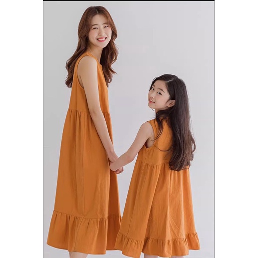 Sét đồ đôi mẹ và bé gái đi biển chất linen mịn mát thấm hút mồ hôi