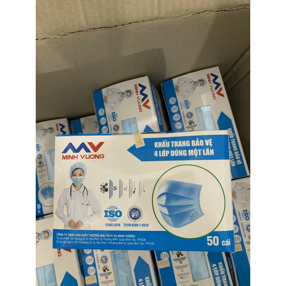 Khẩu trang y tế MINH VƯỢNG - 4 lớp kháng khuẩn hàng chính hãng