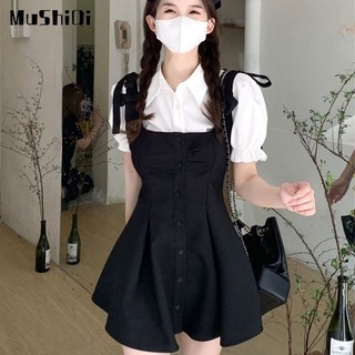 Áo Sơ Mi Tay Phồng Ngắn Thắt Eo Họa Tiết Bướm Thời Trang Dành Cho Nữ