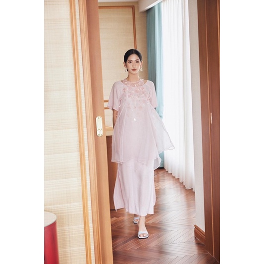 NUDIEYE - Đầm Cherie 3D-Flowers Halter Top & Linen Dress