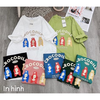Áo phông croco chất cotton khô 3158 loại 1 form rộng nam nữ
