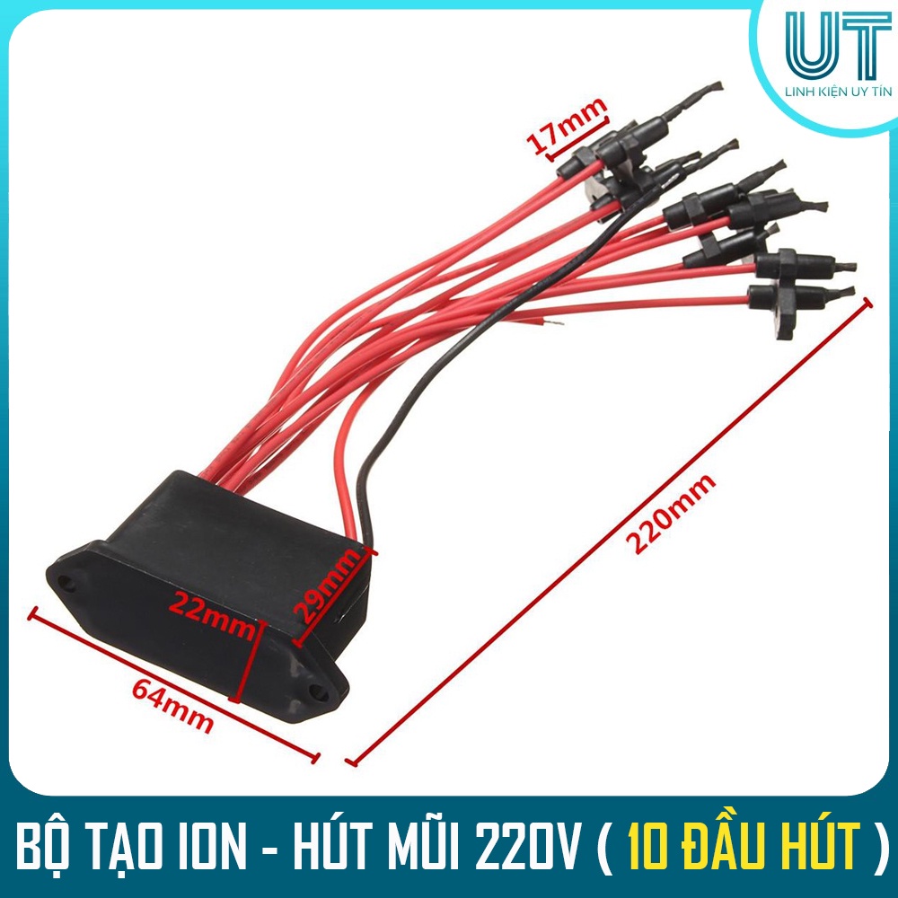 Bộ tạo ion âm hút khử mùi lọc không khí 12V -220V MS-FA7000 ( 10 đầu tạo hơn 70 triệu ion/cm3 K/Khí )