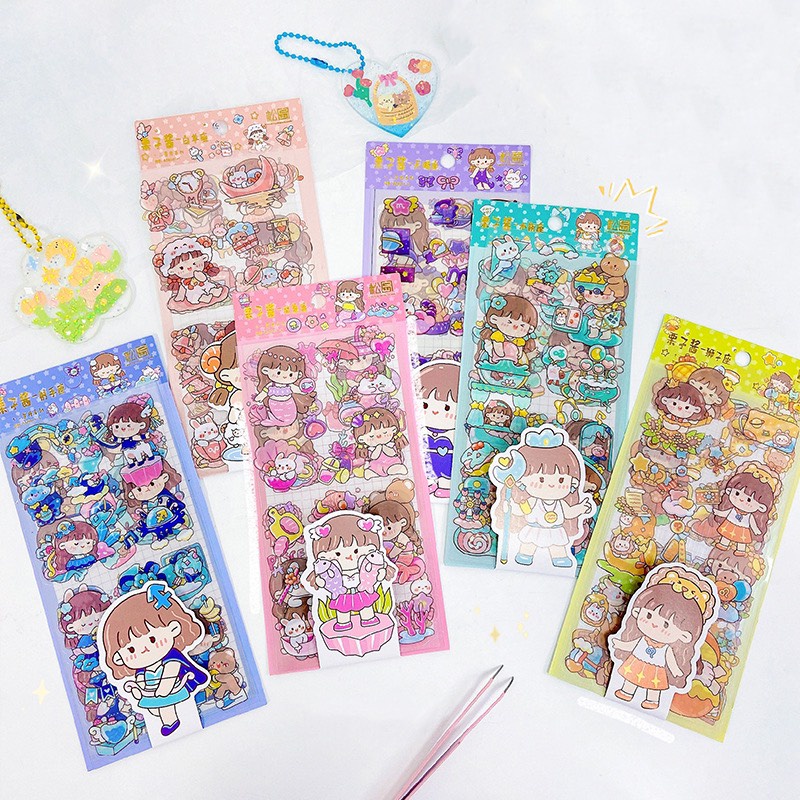 Set 5 Tấm Sticker Cung Hoàng Đạo, Gói Nhãn Dán Trang Trí Phụ Kiện 16x8cm