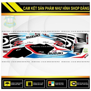 TEM RỜI SPORT SATRIA 2000 CHẾ TRẮNG XANH