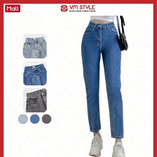 Quần jean baggy nữ VMSTYLE túi nhỏ trơn basic cạp cao chuẩn form mặc đi học - QJB00006