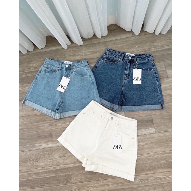 Quần short xăn lai lưng cao ZR dư xịn