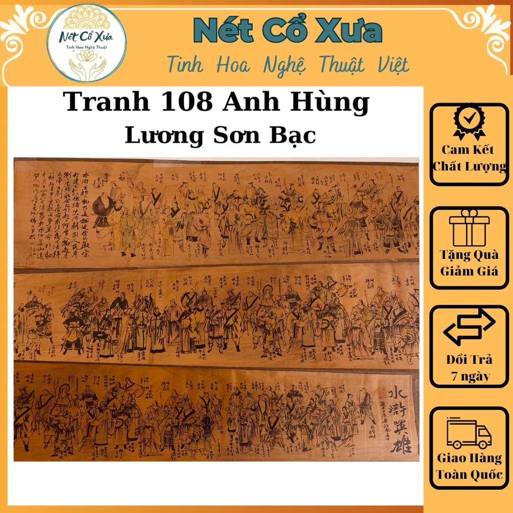Tranh 108 Anh Hùng Lương Sơn Bạc-Thủy Hử - Đẹp Chất Lượng Cao- Đầy Đủ- Sắc Nét