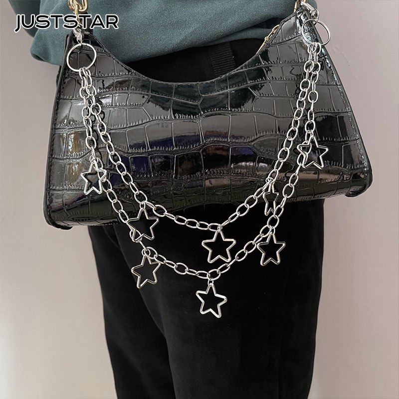 JUST STAR Dây Xích Kim Loại Hình Ngôi Sao Năm Cánh Trang Trí Thắt Lưng Quần