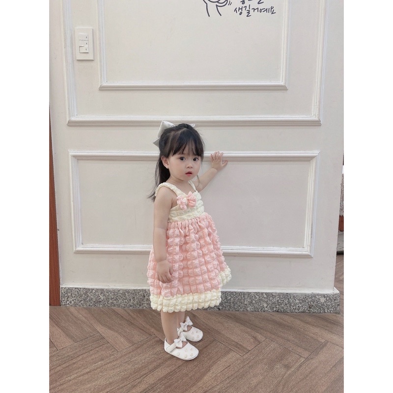 Đầm baby doll xốp cho bé siêu cưng ( ảnh thật )