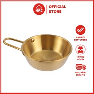  Chén INOX Đựng Nước Chấm Rót Sốt Có Tay Cầm Màu Vàng Bát Tay Cầm Vàng YH 