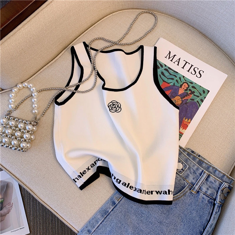 Áo Dệt Kim Hai Dây Dáng Ôm Phong Cách Mới Quyến Rũ Dành Cho Nữ