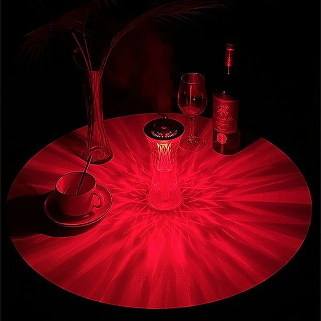 Máy xông tinh dầu phòng ngủ phun sương tạo độ ẩm mini tích hợp đèn ngủ pha lê 7 màu trang trí độc đáo - Thế giới đèn X6