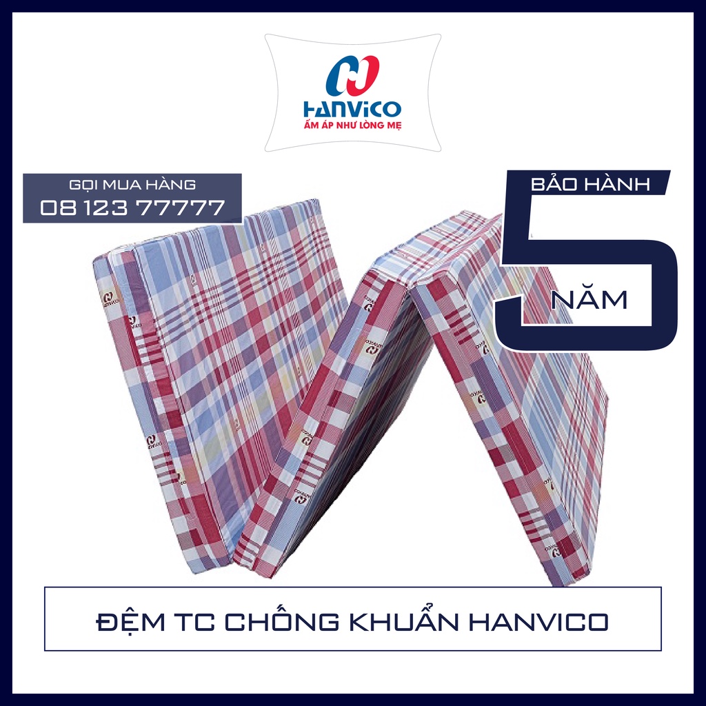 ĐỆM BÔNG ÉP HANVICO TC CHỐNG KHUẨN - CHỐNG MÙI VÀ ẨM MỐC - NÂNG ĐỠ CỘT SỐNG - HÀNG CHÍNH HÃNG
