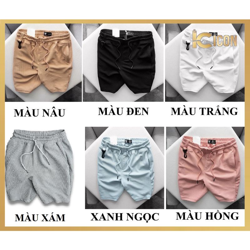Quần Đùi Nam vải Xốp Thái sợi dệt cao cấp, Quần Short Nam thể thao co dãn thoáng mát QD02 - ICON