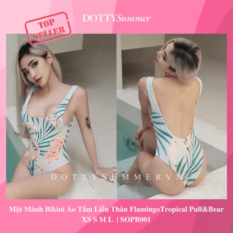 [Xuất Xịn] 1 Mảnh Bikini Áo Tắm Liền Thân Flamingo Tropical Pull&Bear XS S M L | BOPB001
