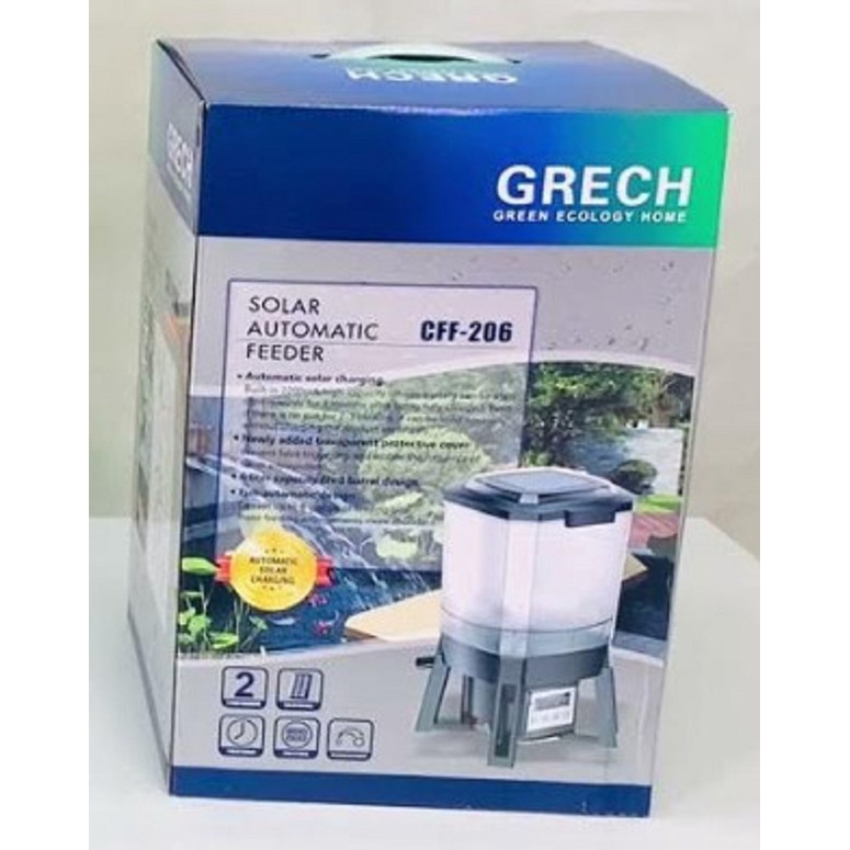 Máy cho cá Koi ăn tự động SunSun CFF 106; Mã năng lượng mặt trời CFF 206; Mã CFF 106