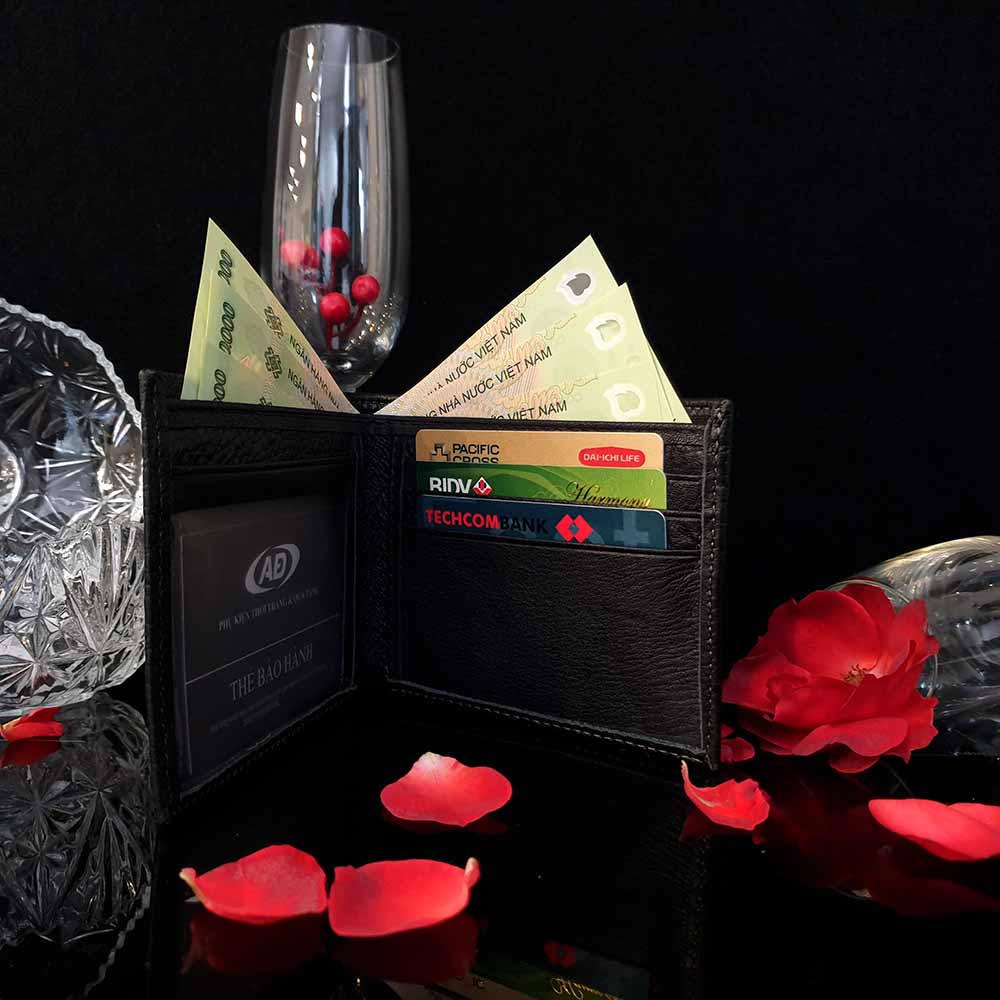 Bảo hành 3 năm - Quà tặng sinh nhật bạn trai - full túi hộp y hình - Ví da nam cao cấp loại 1