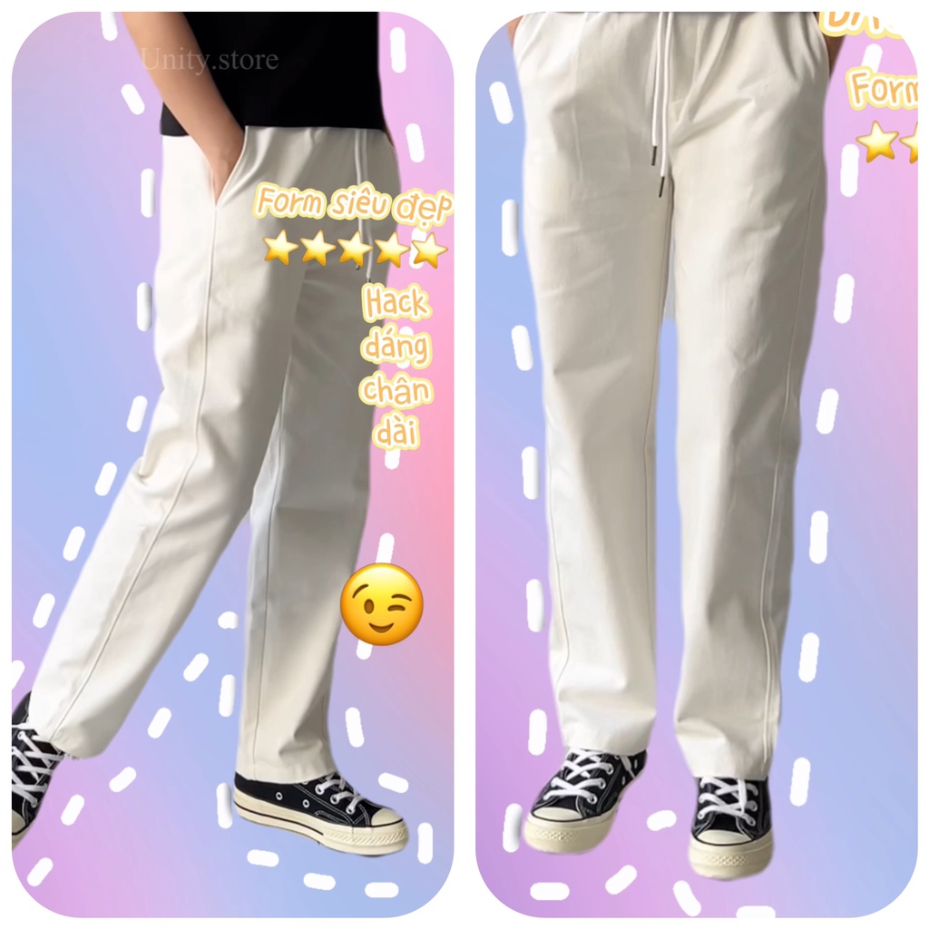 Quần kaki Baggy ống suông nam nữ Ulzzang unisex | BigBuy360 - bigbuy360.vn