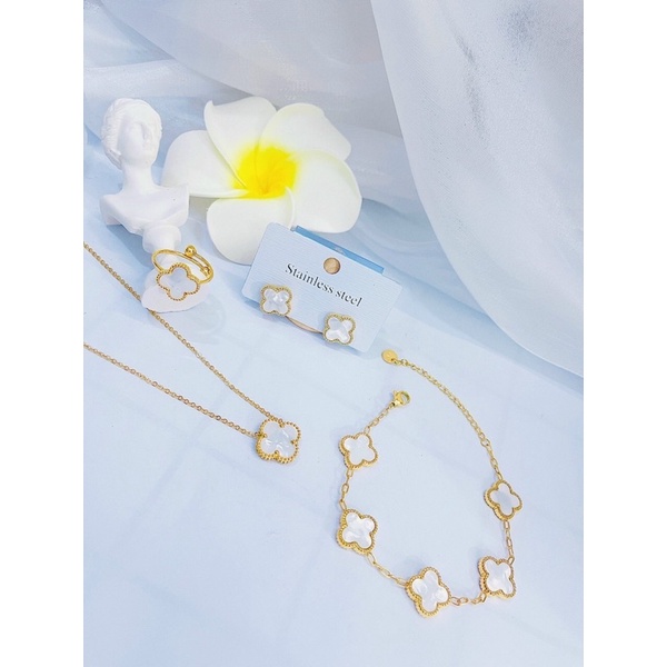 Combo 4 món Dây Bông Lắc Nhẫn cỏ 4 lá CB166