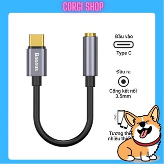 Jack chuyển đổi tai nghe chính hãng type c sang chân 3.5mm, cáp chuyển đổi baseus bảo hành 12 tháng 1 đổi 1