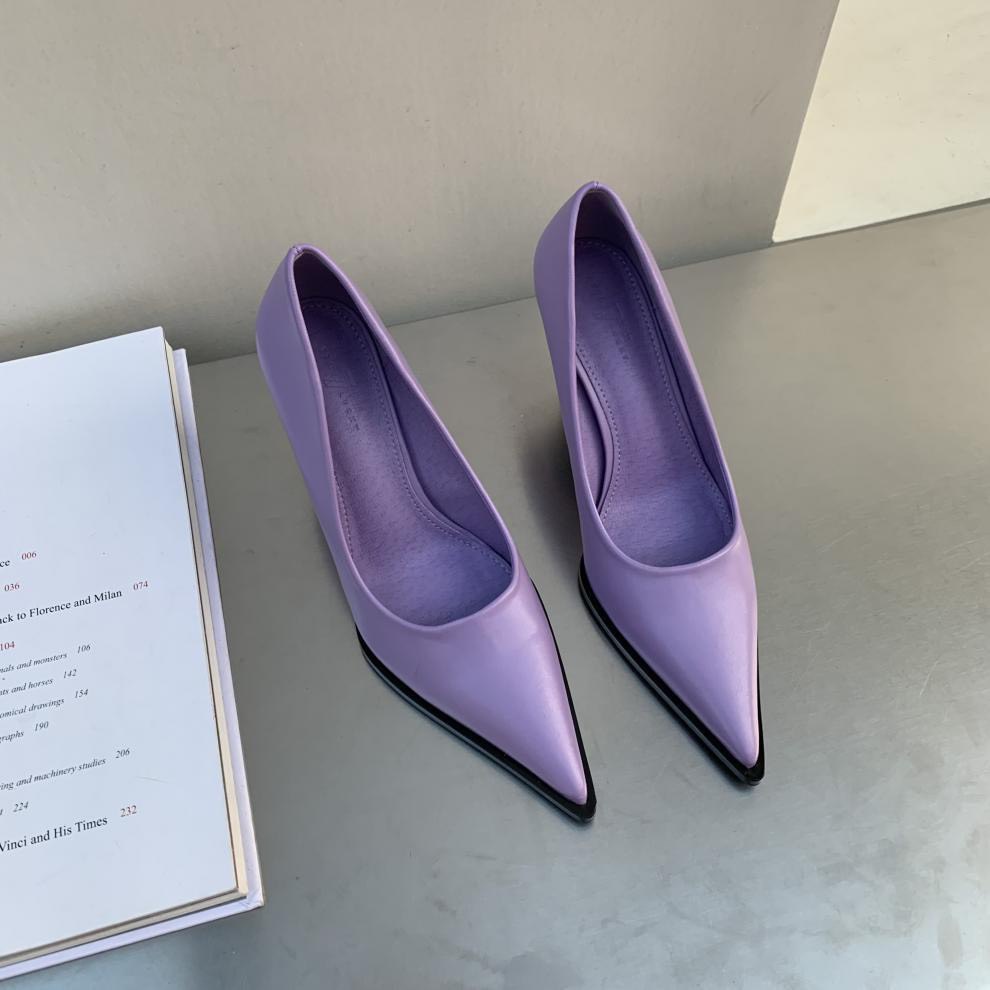 HÀNG MỚI VỀ -Giày cao gót cá tính Âu Mỹ-GIÀY CÓ VIỀN ĐEN GIỐNG ẢNH -8cm-THAO CLOVER