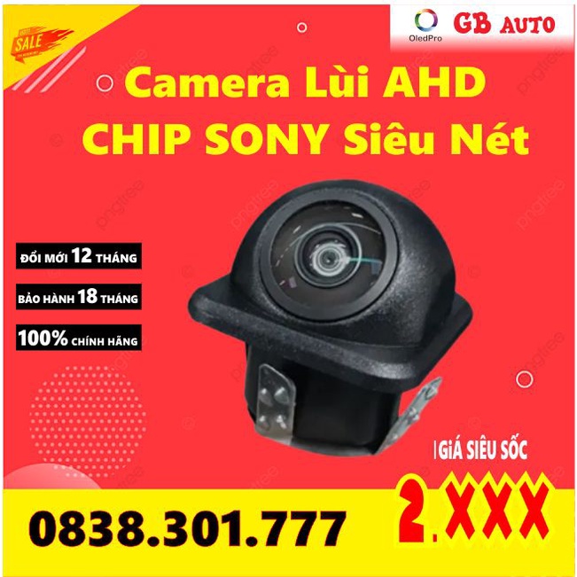 Camera lùi AHD 3 chế độ cam lề, cạp lê, cập lề  Chân Nấm nhấn 1080p Full HD Len Mắt Cá CHIP SONY Siêu Nét