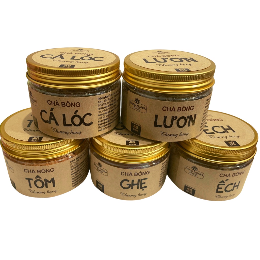 Chà bông thượng hạng phamnghiafood hộp 40gr - 5 loại Ruốc hải sản tiện lợi với lượng muối thấp, an toàn cho cả gia đình