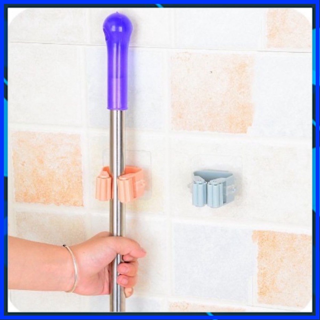 [combo 2 cái] Móc dán tường , kẹp giữ cây lau nhà , treo chổi lau  giadunghadong