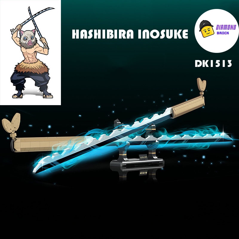 Đồ Chơi Lắp Ráp Kiểu LEGO Mô Hình Nhật Luận Kiếm Của Hashibira Inosuke Trong Kimetsu no Yaiba Demon Slayer Anime DK1513