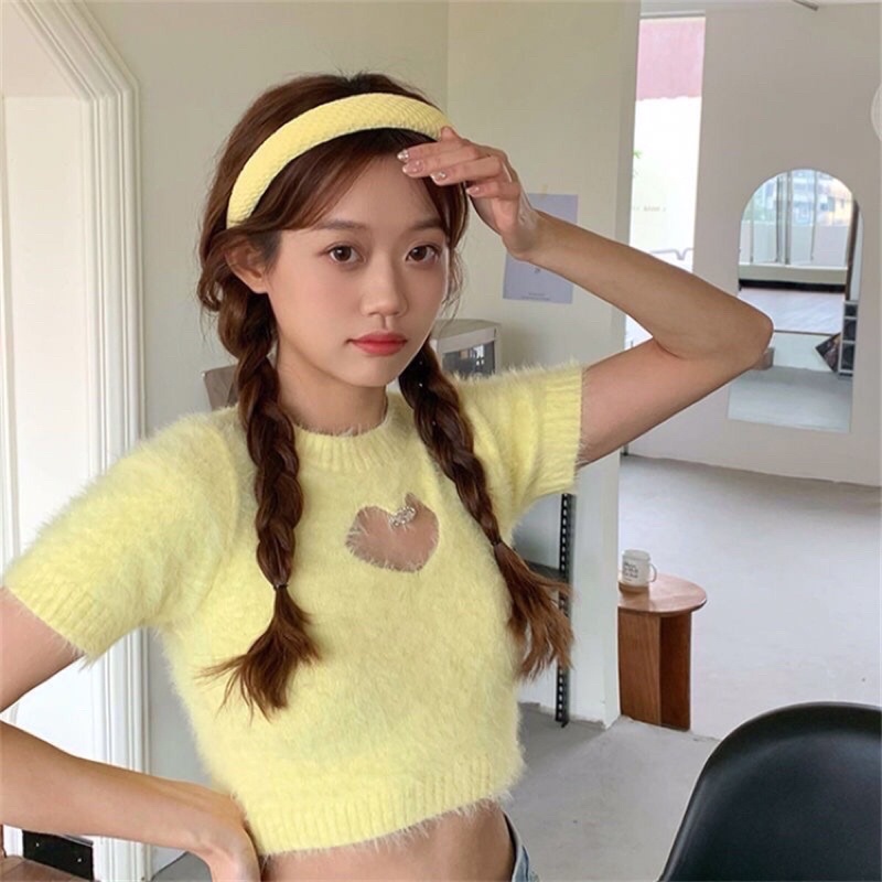 Cài tóc, băng đô thun trơn sọc màu sắc phong cách Hàn Quốc